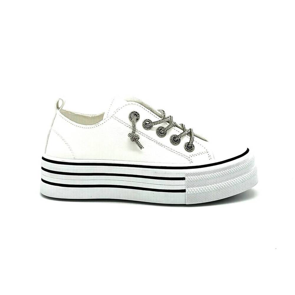 NEW BONAVI women's harley slip on sneaker in white